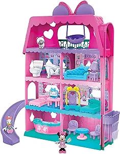 Disney Junior Minnie Mouse Bow-Tel Hotel, 20-piece 2-Sided Playset, Figures, Lights, Sounds, Offi... | Amazon (US)