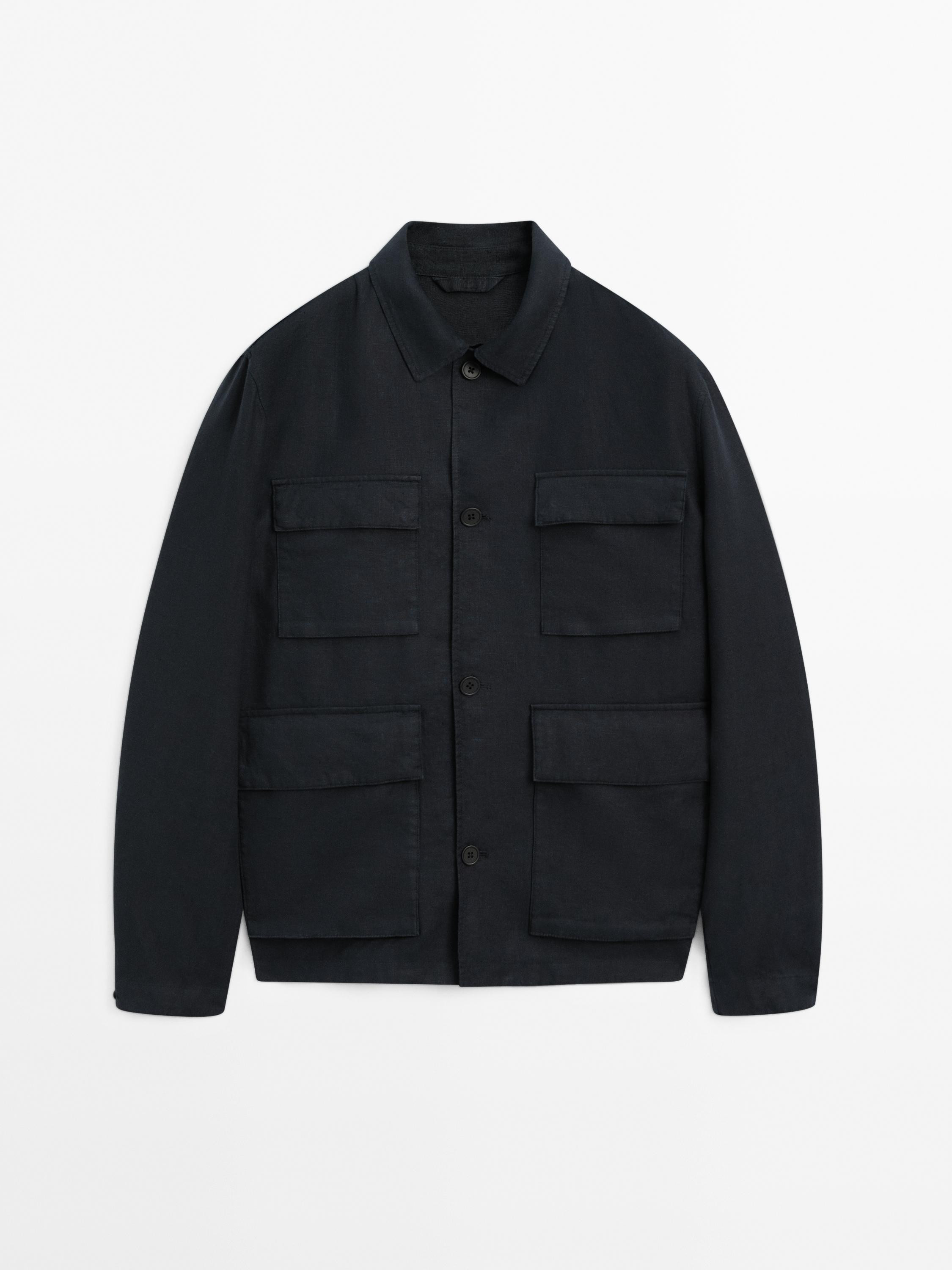 Jacket pockets 100% linen | Massimo Dutti US