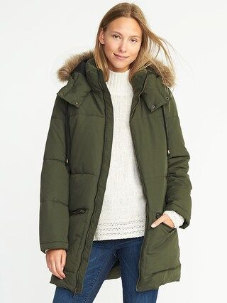 Old Navy Womens Long Frost-Free Hooded Parka For Women Crocodile Tears Size M | Old Navy US