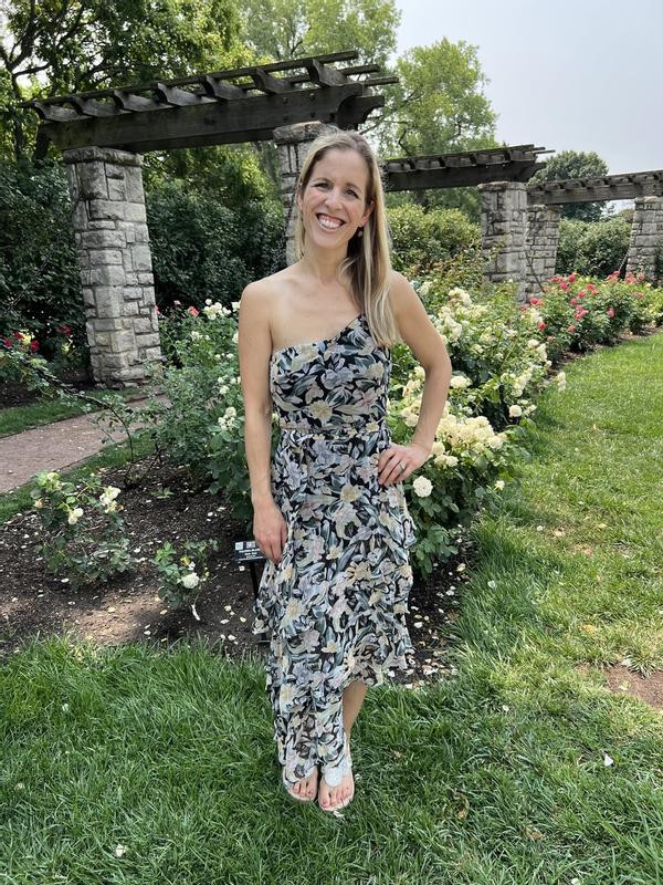 Amren Floral One-Shoulder Tiered Asymmetric Dress | Nordstrom