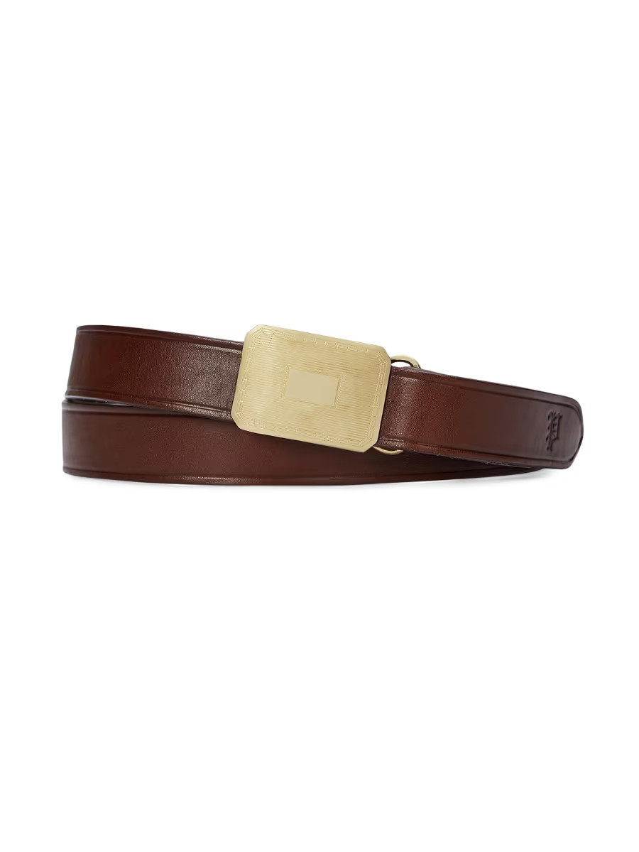 Engine Turn Leather Belt | Saks Fifth Avenue