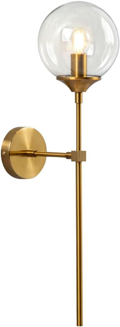 KCO Lighting Modern Glass Globe Hanging Light 1-Light Smoke Gray Pendant Light Gold Adjustable Mi... | Amazon (US)