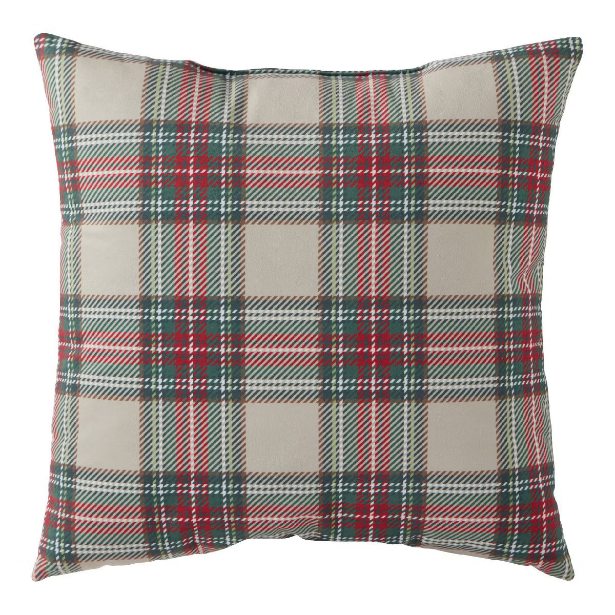18"x18" Plaid Holiday Square Throw Pillow – Kensington Garden: Cotton Fabric, Reversible, Indoo... | Target
