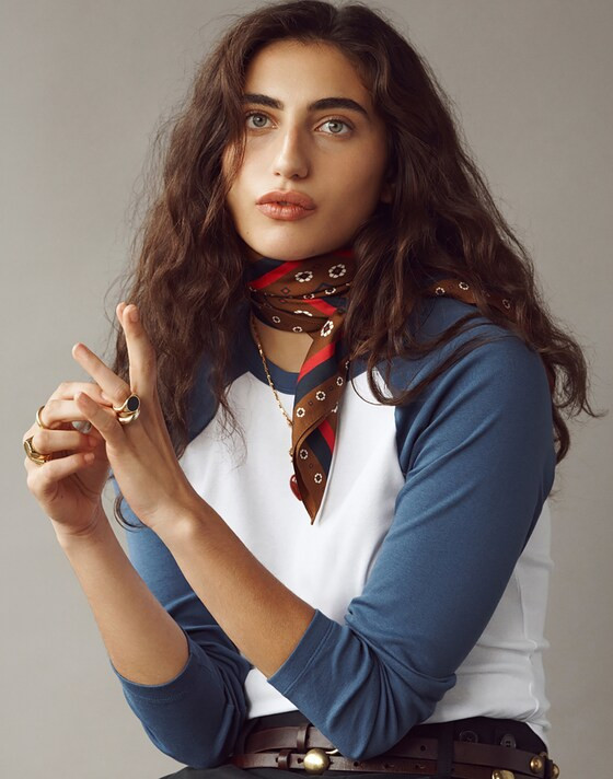 The '90s Long-Sleeve Tee in Compact Cotton | Madewell