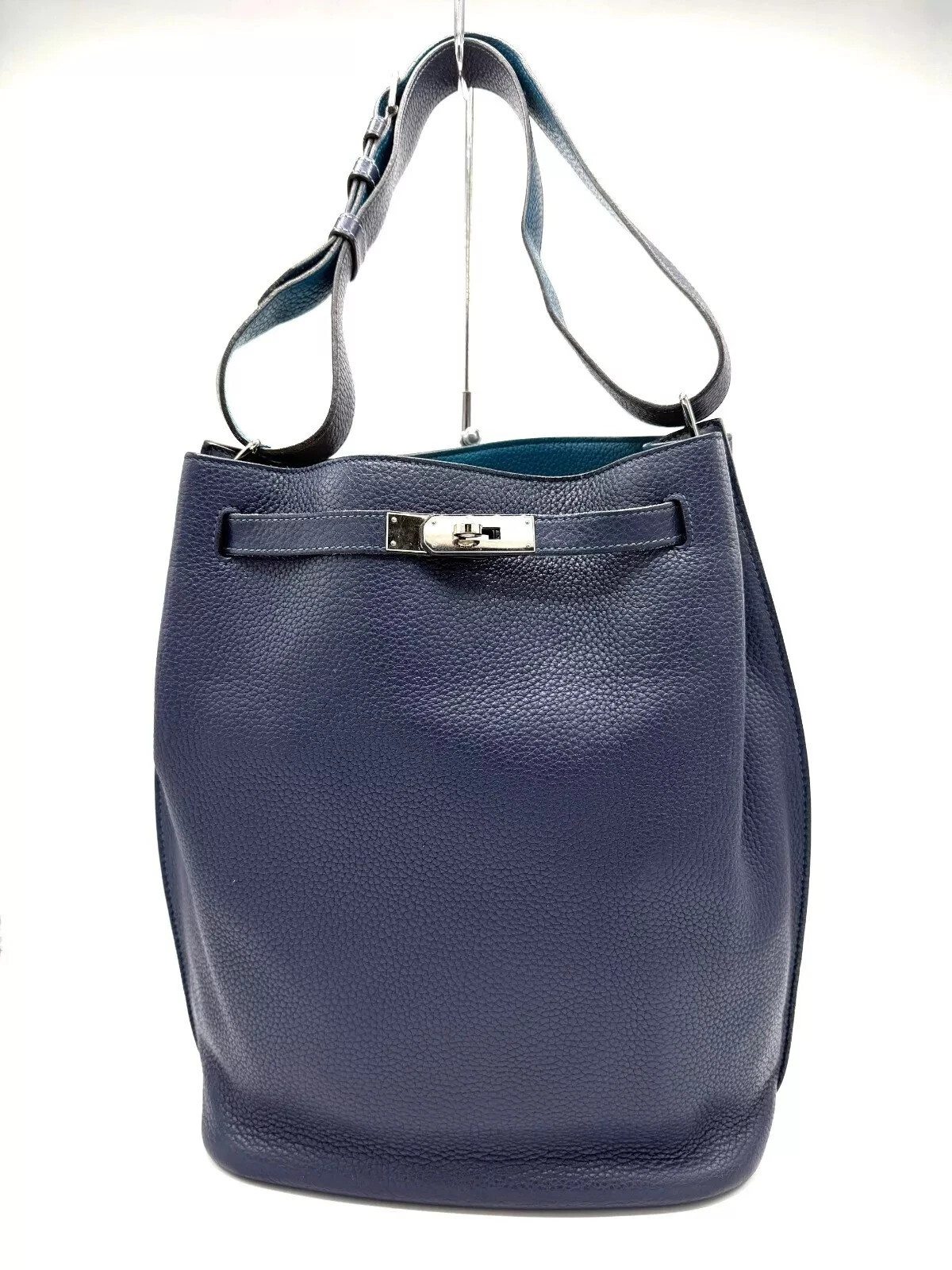 100% Authentic Hermès So Kelly 29 – Blue Saphir & Blue Izmir Togo – Palladium HW | eBay US