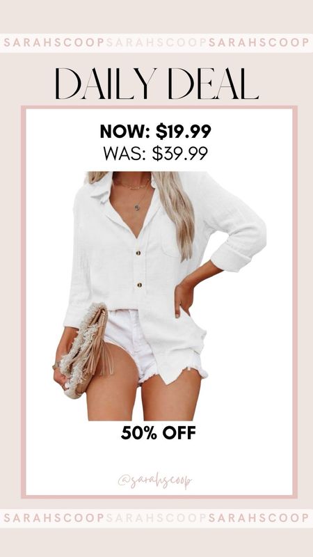 Get your hands on this sophisticated bamboo cotton linen V-neck button-down shirt at an incredible 50% off! #Amazon #AmazonDeals #deals #sale #vneck #tops

#LTKstyletip #LTKsalealert #LTKfindsunder50