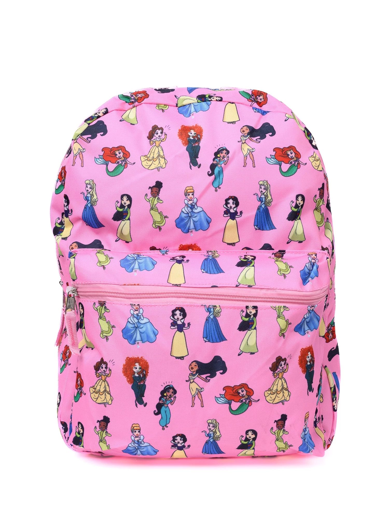 Disney Princess Backpack 16" All-Over Print Ariel Belle Cinderella Mulan Tiana - Walmart.com | Walmart (US)
