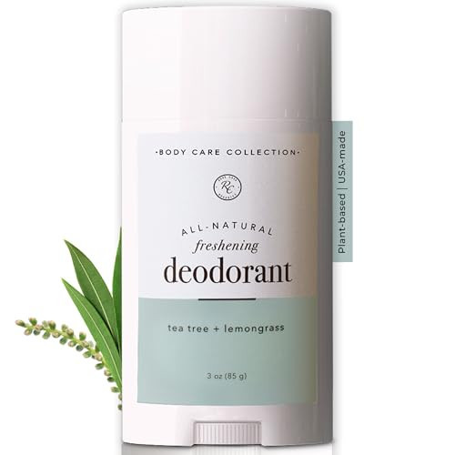 Rowe Casa Organics Tea Tree + Lemongrass Natural Deodorant for Men and Women, Fresh and Energizing Paraben-Free Deodorant Stick with Therapeutic-Grade Essential Oils, 2 oz | Amazon (US)