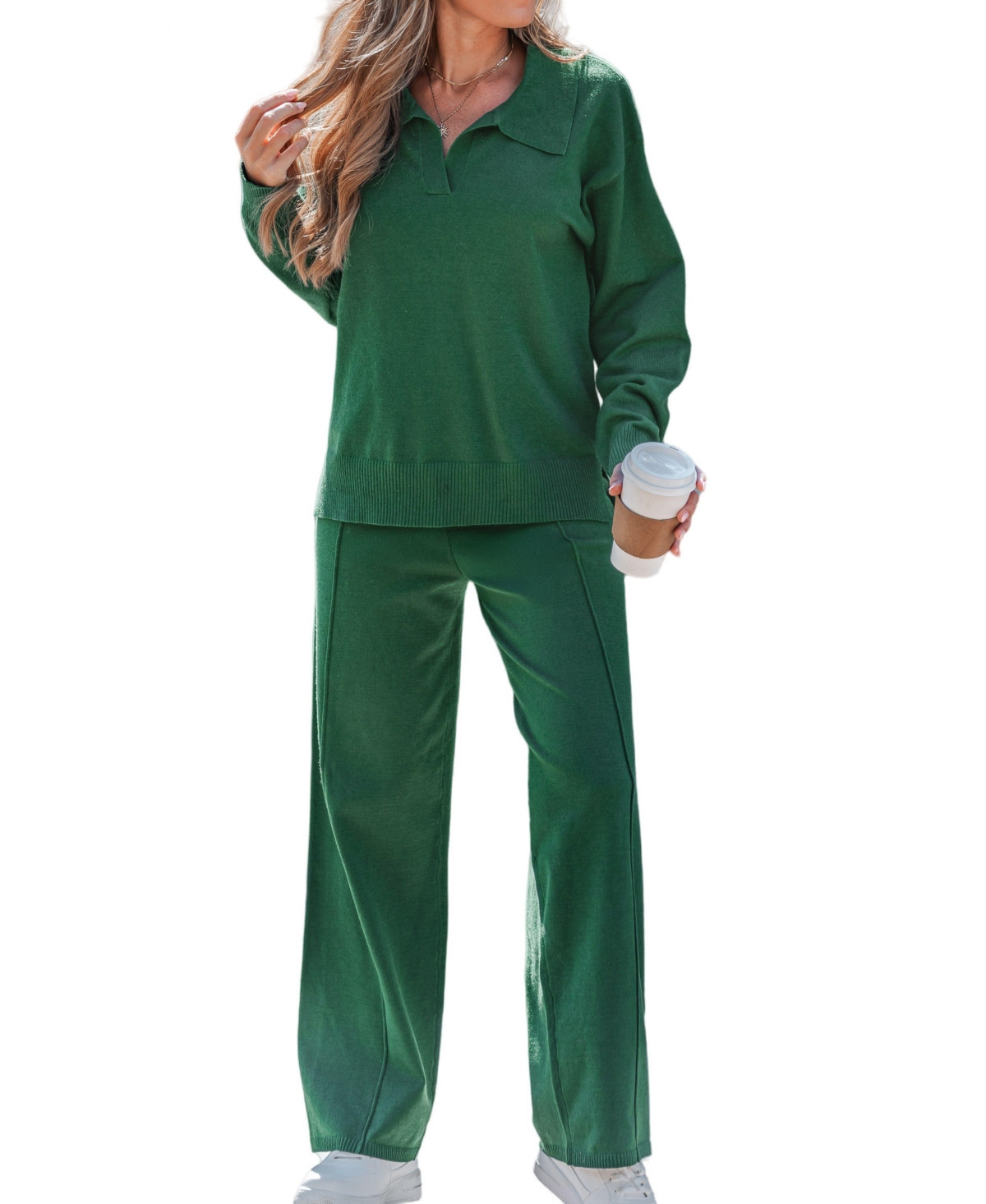 Cupshe Women's Knit Matching Lounge Set - Green | Macy's