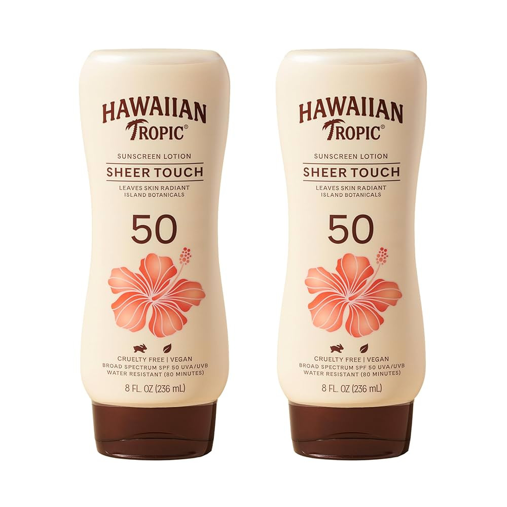 Hawaiian Tropic Sheer Touch Lotion Sunscreen SPF 50, 8oz Twin Pack | Hawaiian Tropic Sunscreen SP... | Amazon (US)