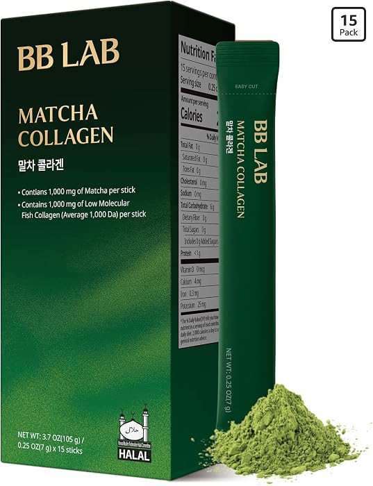 BB LAB Matcha Collagen Powder 7g*15sticks | Premium Jeju Matcha Green Tea Powder & marine Collage... | Amazon (US)