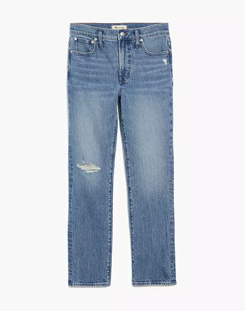 The Mid-Rise Perfect Vintage Jean in Ainsdale Wash: Knee-Rip Edition | Madewell