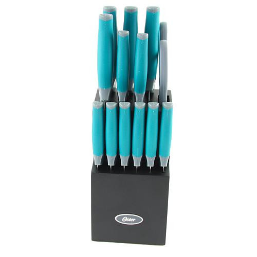 Oster Lindbergh 14 piece Cutlery Set in Teal | HSN