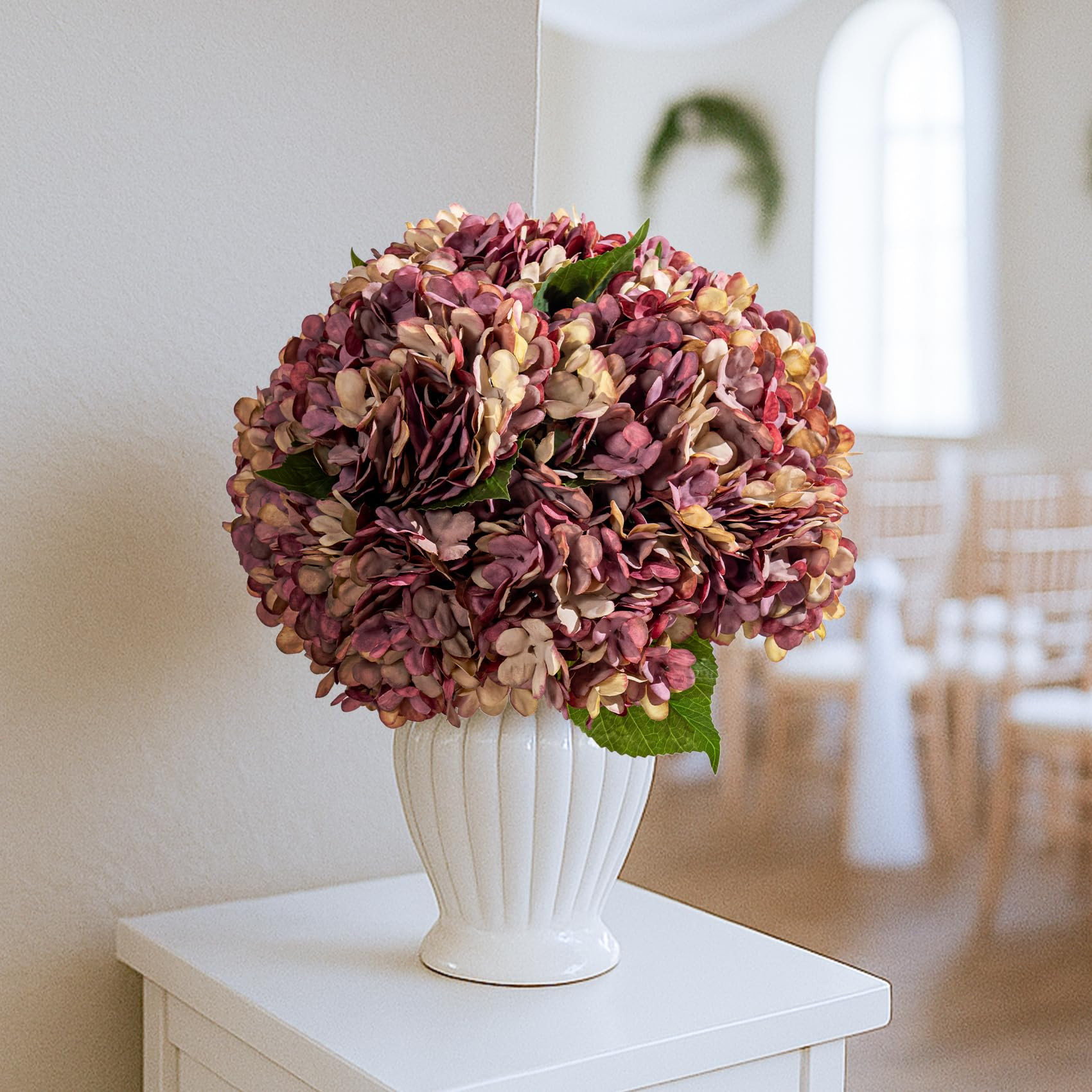 10PCS Fake Hydrangea Artificial Flowers Hydrangea Bouquet for Home Wedding Bridal Bouquet Office ... | Amazon (US)