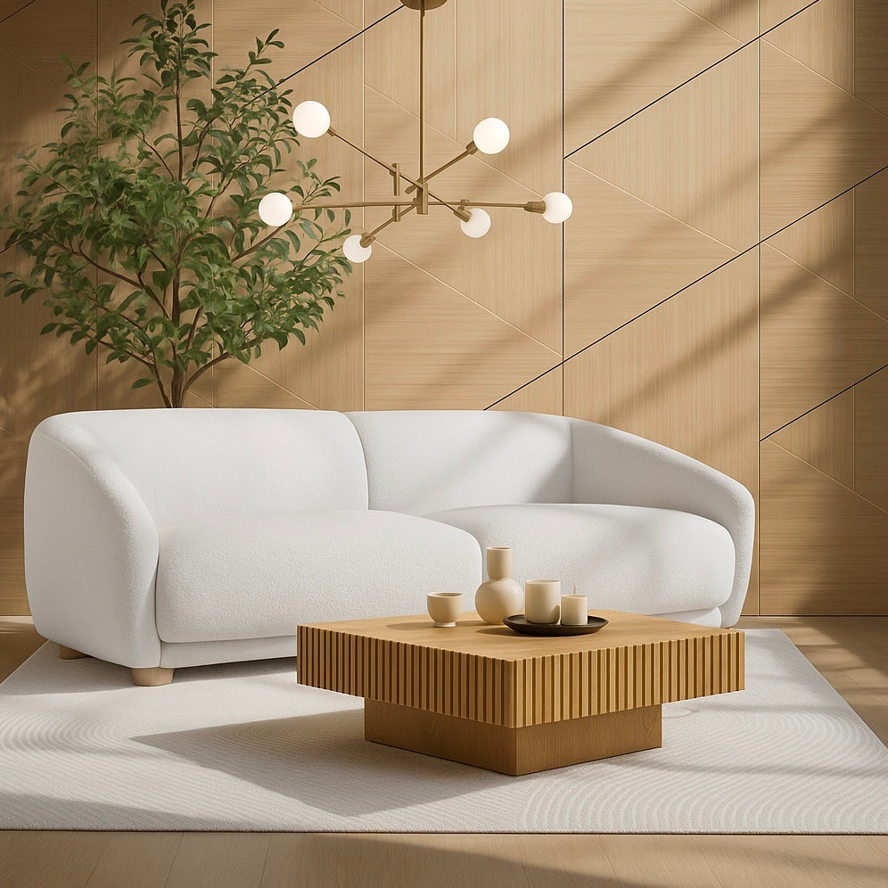 Soft tones, sculptural design, and a touch of nature 🍃 — this living room is all about harmony. The curved bouclé sofa brings cozy sophistication, while the fluted wood coffee table adds texture and warmth. I chose a geometric wood panel wall and layered shadows to create depth and movement. It’s a space that feels calm, modern, and intentionally styled.
Want to recreate this look? Everything is linked here!


#LTKHome