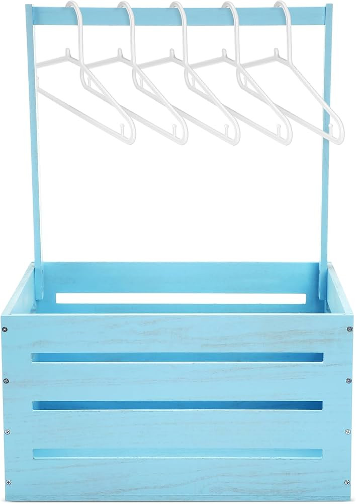 Suzile Wooden Baby Shower Crate Closet, Wood Hamper New Baby Gift Basket with Handle Gender Revea... | Amazon (US)