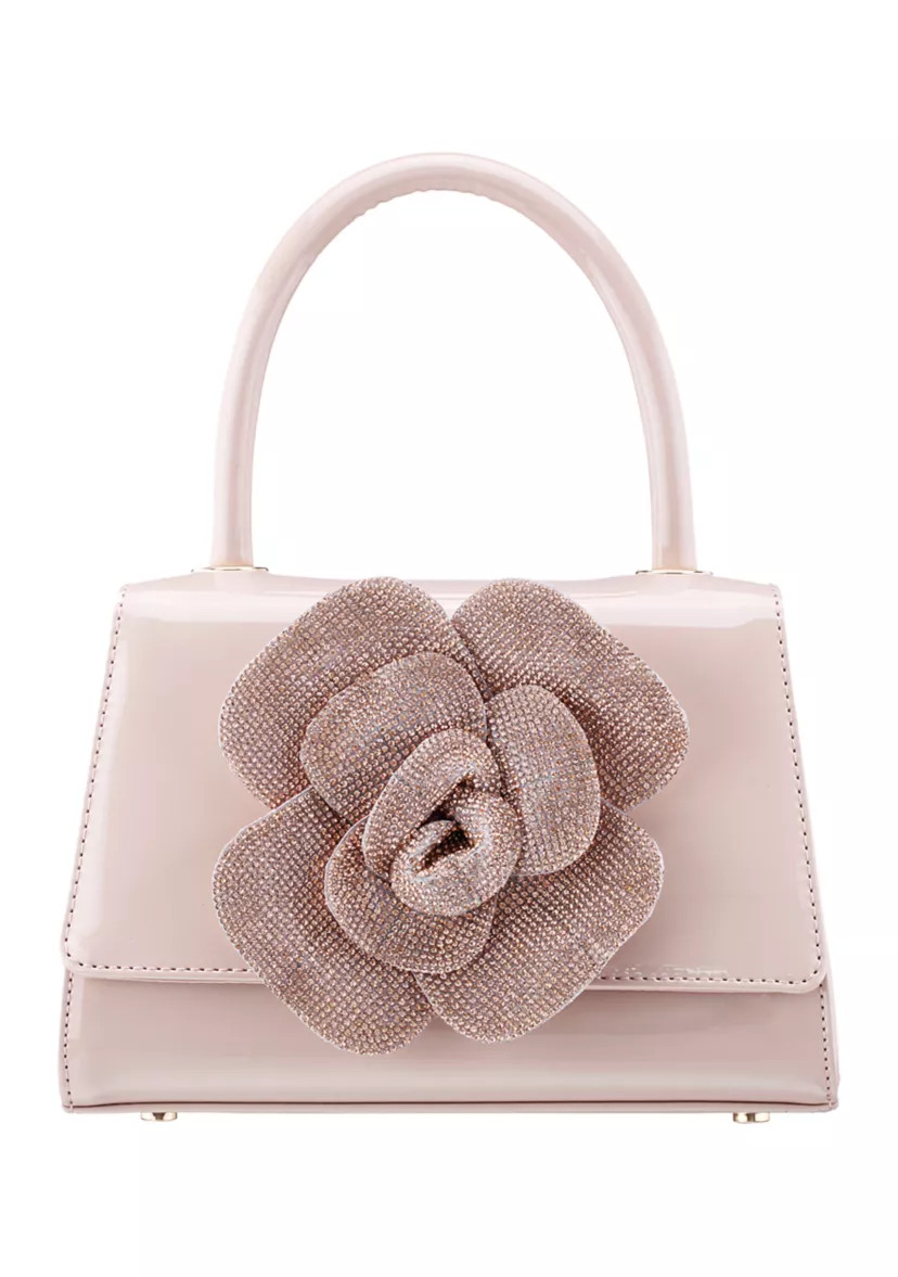 Floral Patent Top Handle Satchel | Belk