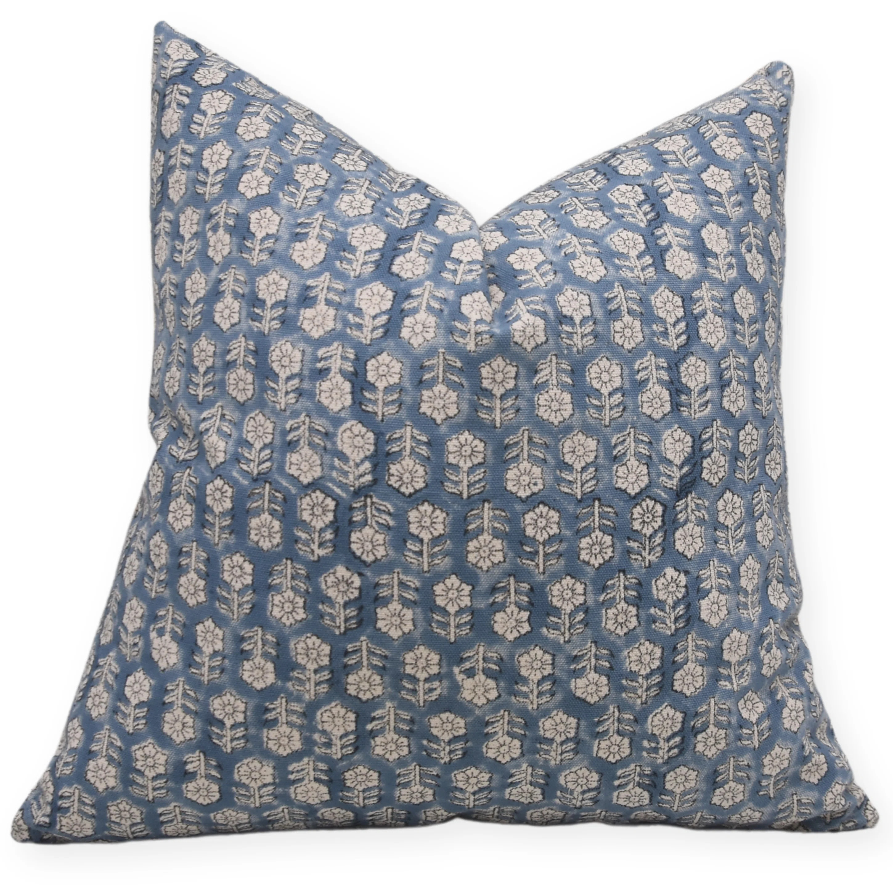 Fabdivine Rustic Floral Hand Block Print Pillow Eco-Friendly Cotton Cushion Cover- Tulsi Buti | Wayfair North America