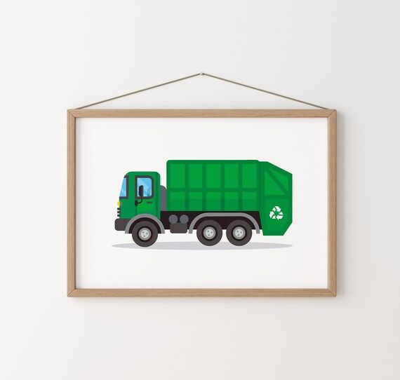 Garbage Truck Print Car Print Transportation Wall Decor | Etsy | Etsy (US)