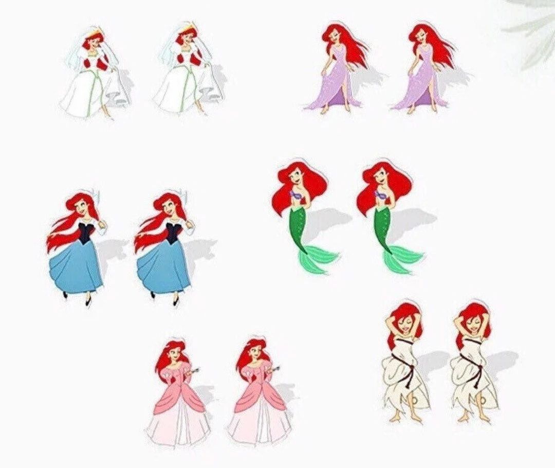 Ariel The Little Mermaid Original Movie Dress Epoxy Stud Earrings | Etsy (US)