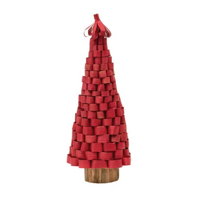 Storied Home Buri Leaf Loop Christmas Tree, Red | Target