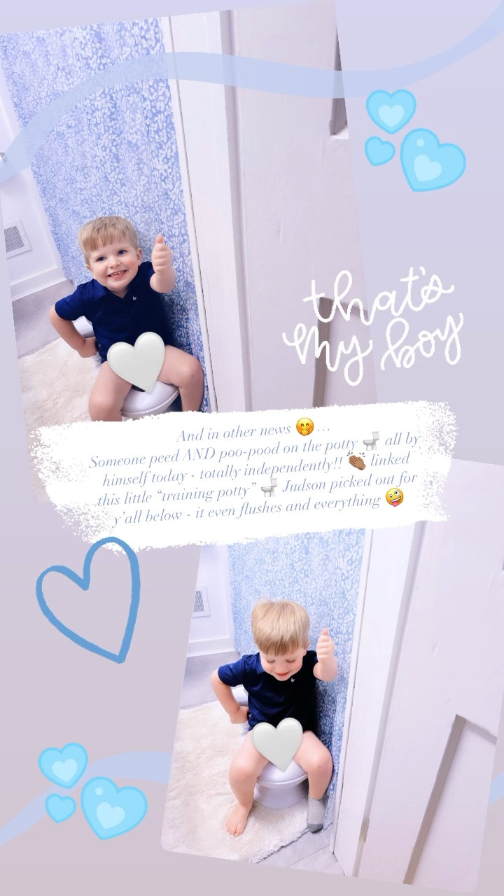 And in other news 🤭… 
Someone peed AND poo-pood on the potty 🚽 all by himself today - totally independently!! 👏🏽 linked this little “training potty” 🚽 Judson picked out for y’all below - it even flushes and everything 🤪

#LTKBaby #LTKKids #LTKFamily