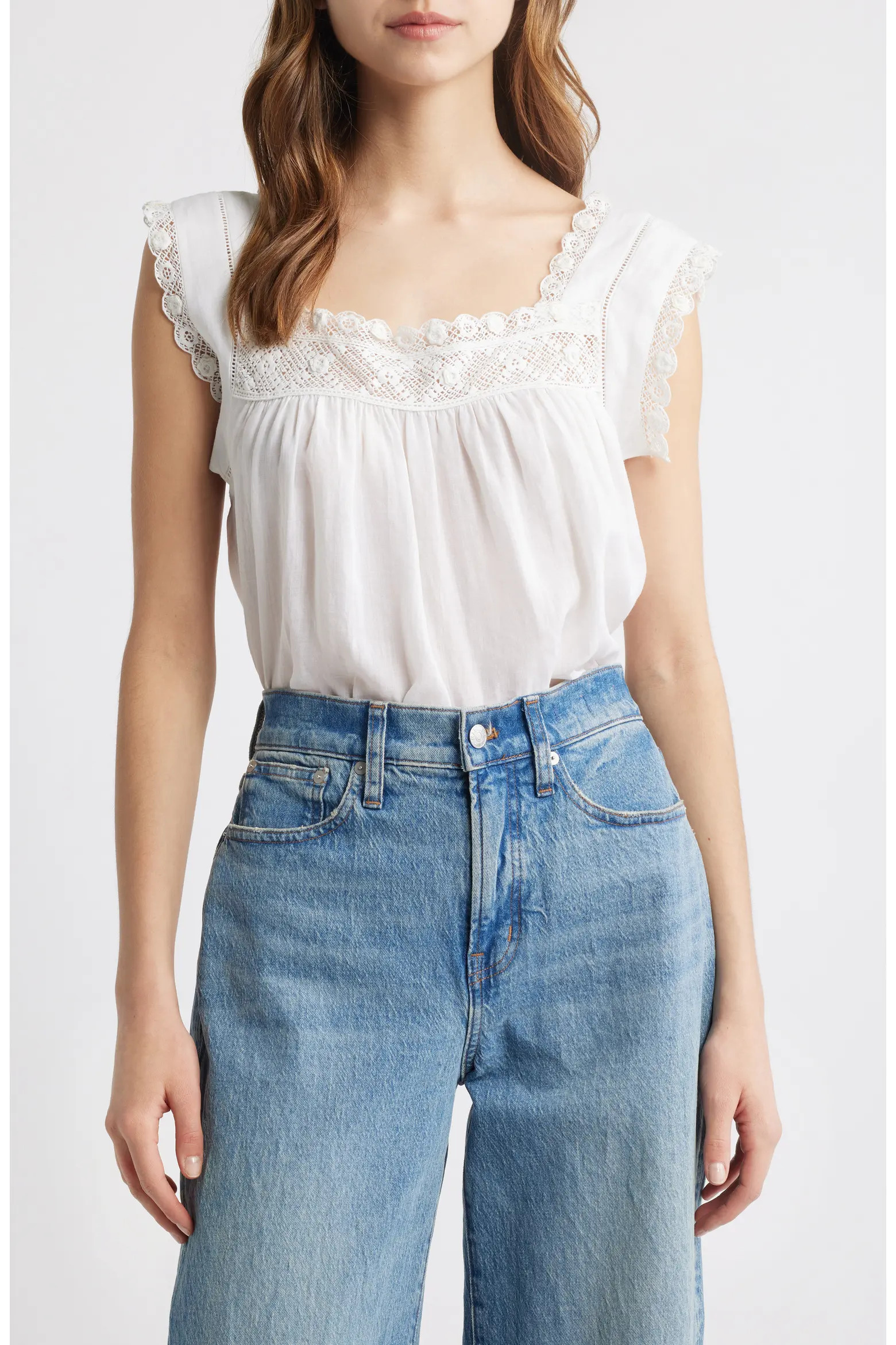 Aphra Lace Trim Top (Women) | Nordstrom | Nordstrom