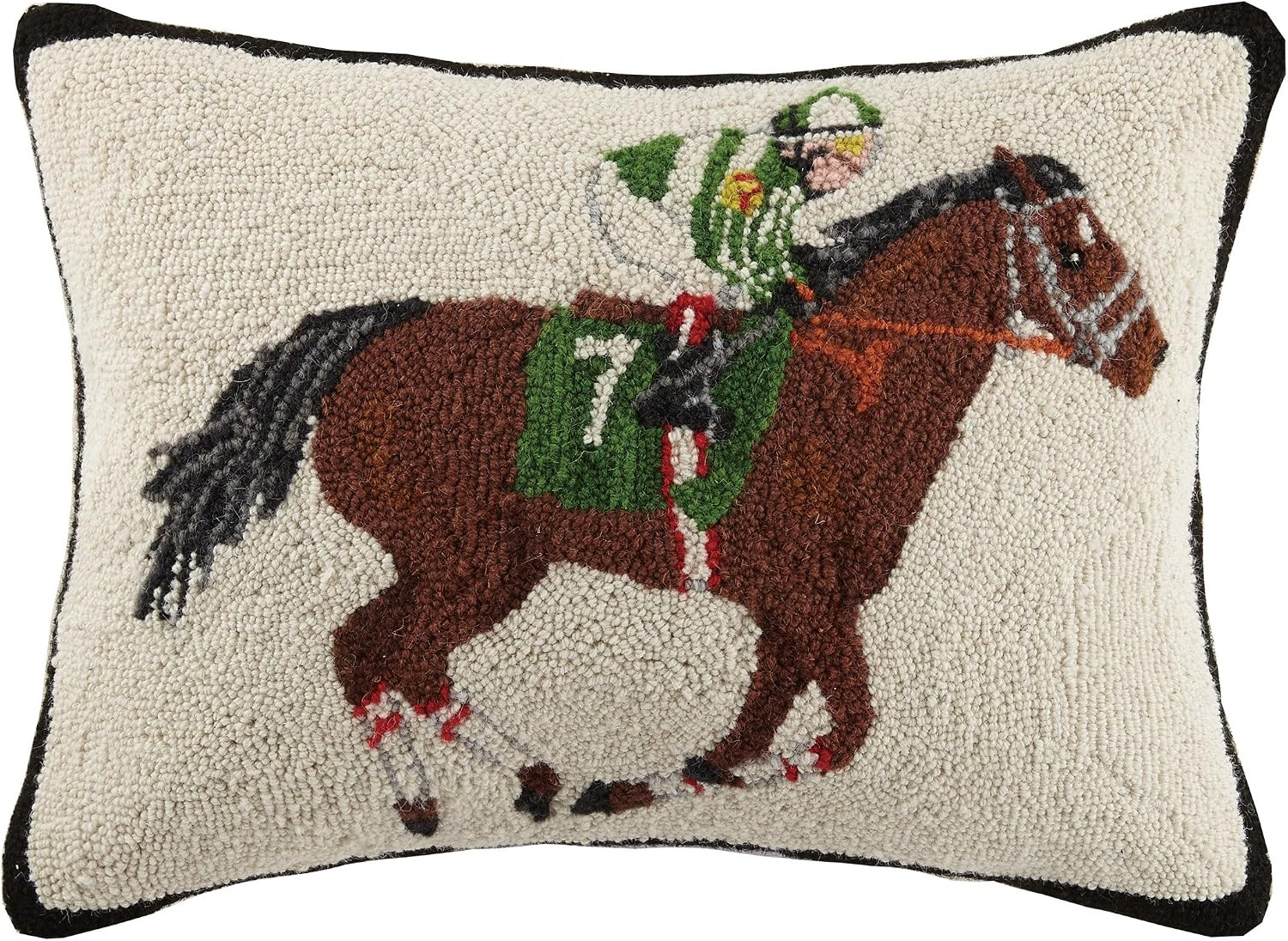 Peking Handicraft Equestrian Racer Hook Pillow, Brown/Green | Amazon (US)
