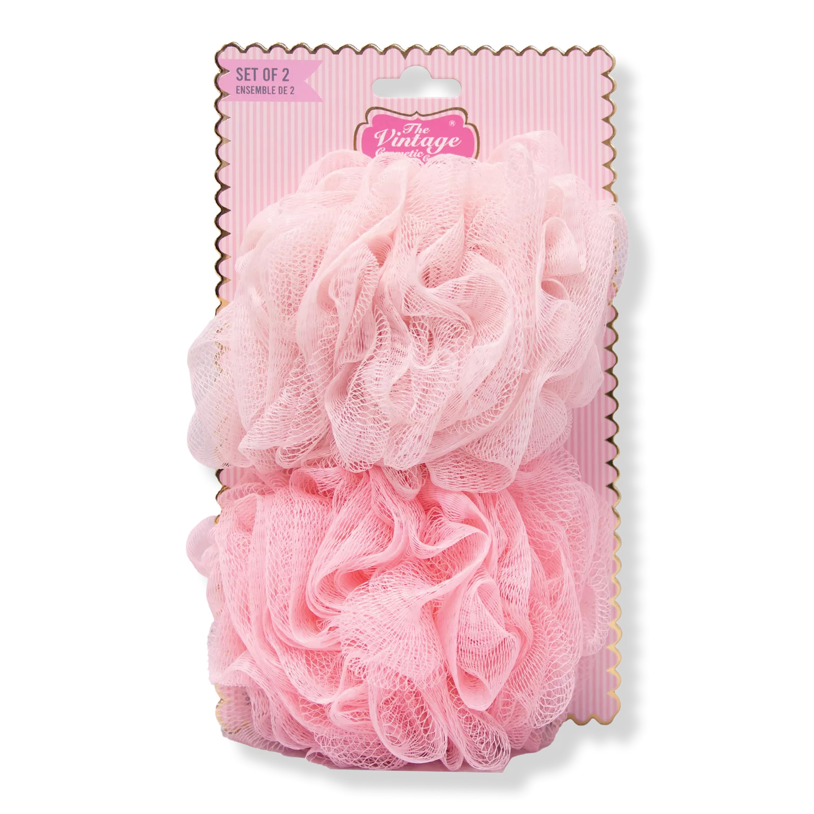 Pink Exfoliating Bath & Shower Pouf Sponges Set | Ulta