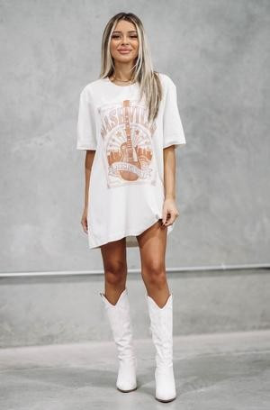 Nashville Music City T-shirt  - Cream | Hazel and Olive