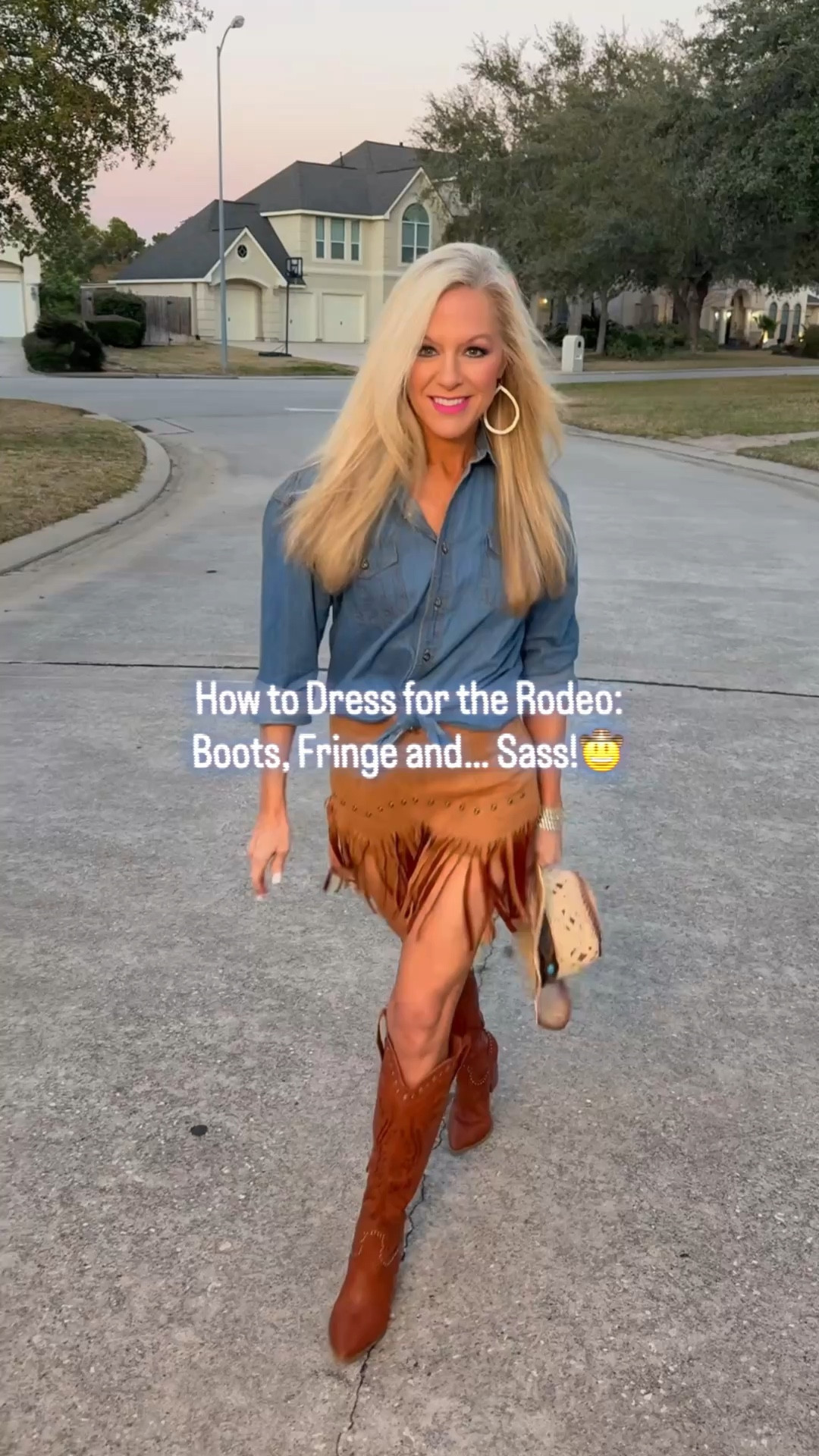 Rodeo ready!! I am 5’4", 113 pounds and wearing a size XS in the skirt! Check it out! ￼

#LTKgrwm #LTKootd #LTKdayinmylife