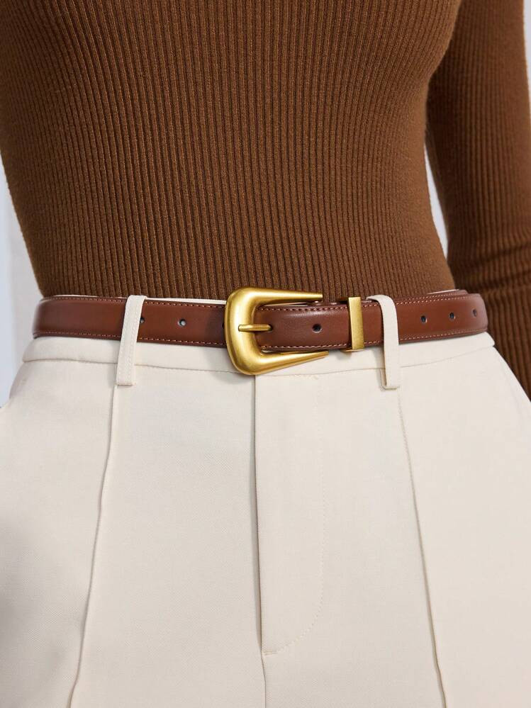 MOTF PREMIUM 1PC WOMEN'S STREET STYLE METAL/METALLIC FEELING BLACK FASHION WAIST BELT, SUITABLE FOR WORK AND PARTY | SHEIN