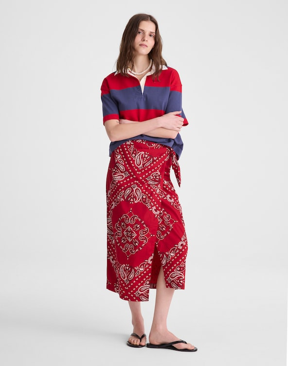 Midi Wrap Skirt in Poplin | Madewell
