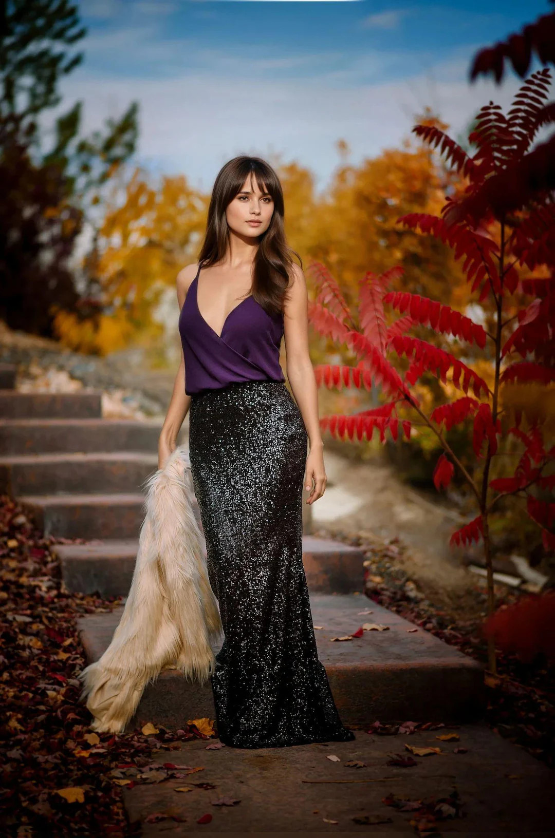 Sparkly Black Sequin Maxi Skirt - High Waist Trumpet/mermaid - Etsy | Etsy (US)