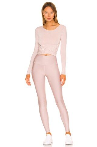 alo High Waist Airlift Legging in Dusty Pink from Revolve.com | Revolve Clothing (Global)