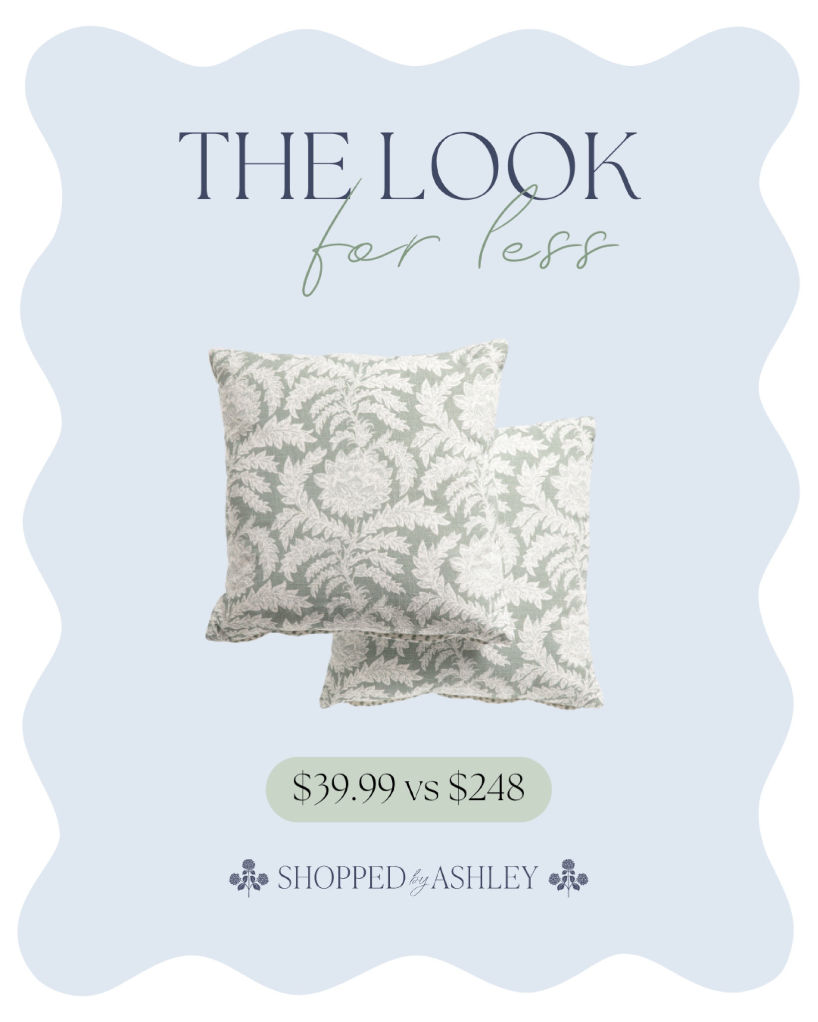 These designer inspired artichoke pillows were just restocked at Marshall’s! Price is for the set of 2 compared to $248 for ONE 😱 Also available in tan & blue! 

HomeGoods find, HomeGoods pillow, TJ Maxx pillow, green pillow, fall pillow, living room pillow, coastal pillow

#LTKStyleTip #LTKFindsUnder50 #LTKHome