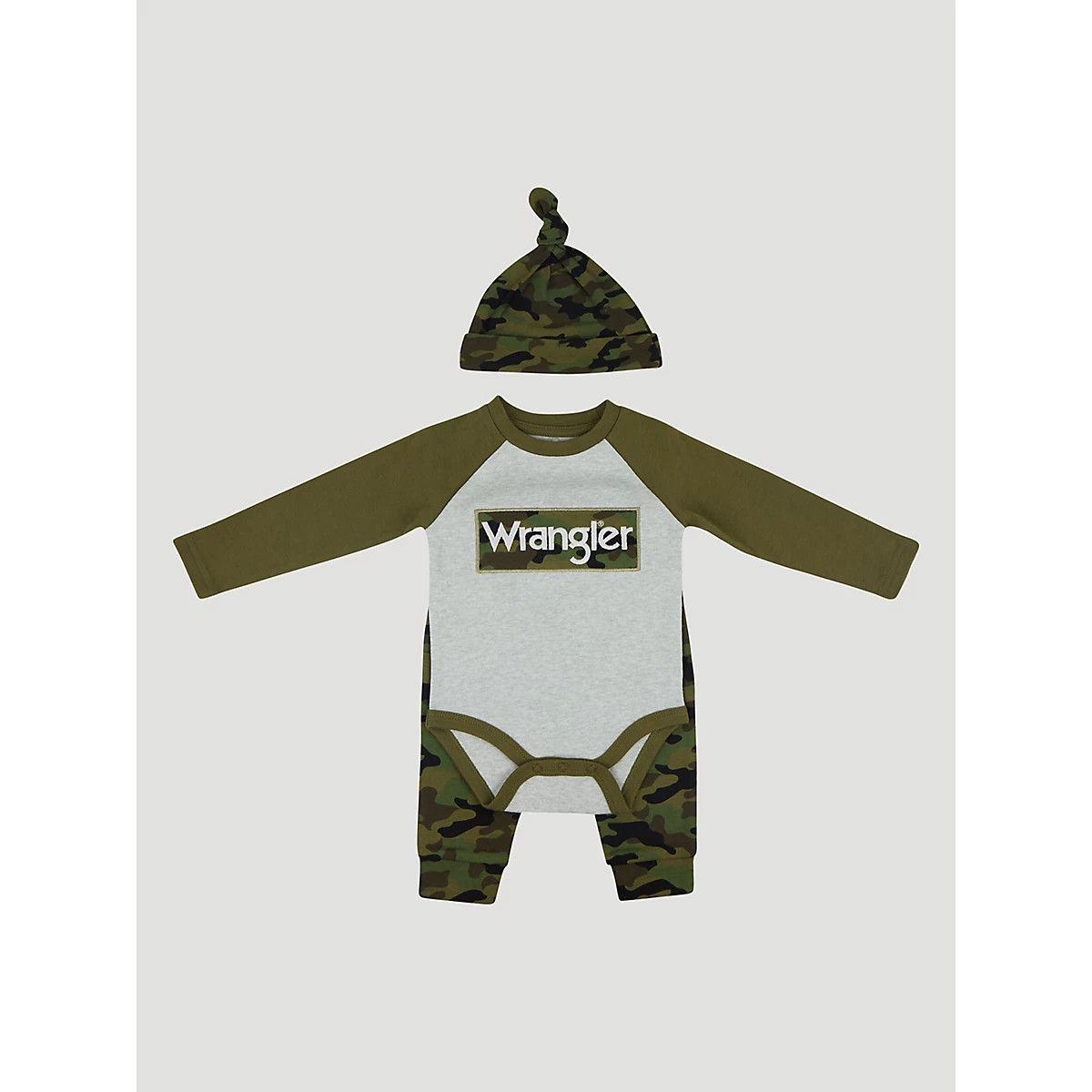Wrangler Baby Bodysuit & Jogger Set in Camo | Wrangler
