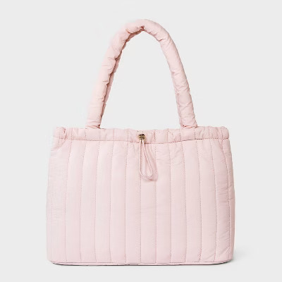 Quilted Drawstring Tote Handbag - Universal Thread™ Pink | Target