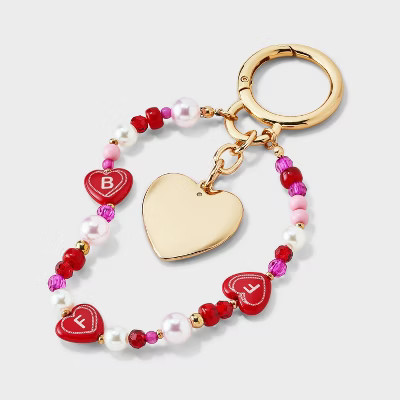 Valentine's Day BFF Beaded Heart Bag Charm - A New Day™ | Target