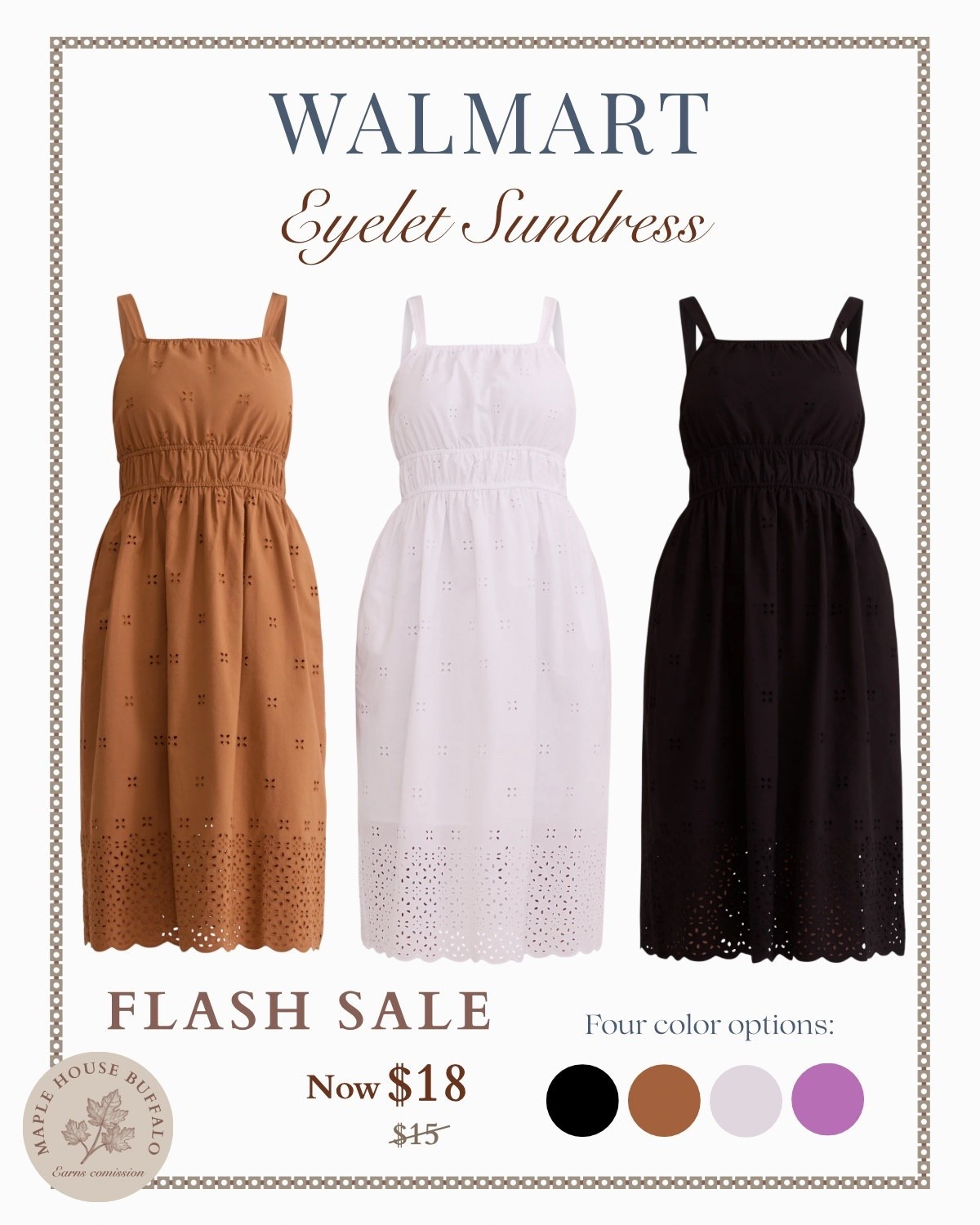 On sale now - this lovely eyelet sundress is midi length and ties in the back. Likely to sell out fast!

#LTKSaleAlert #LTKSummerEdit #LTKFindsUnder50