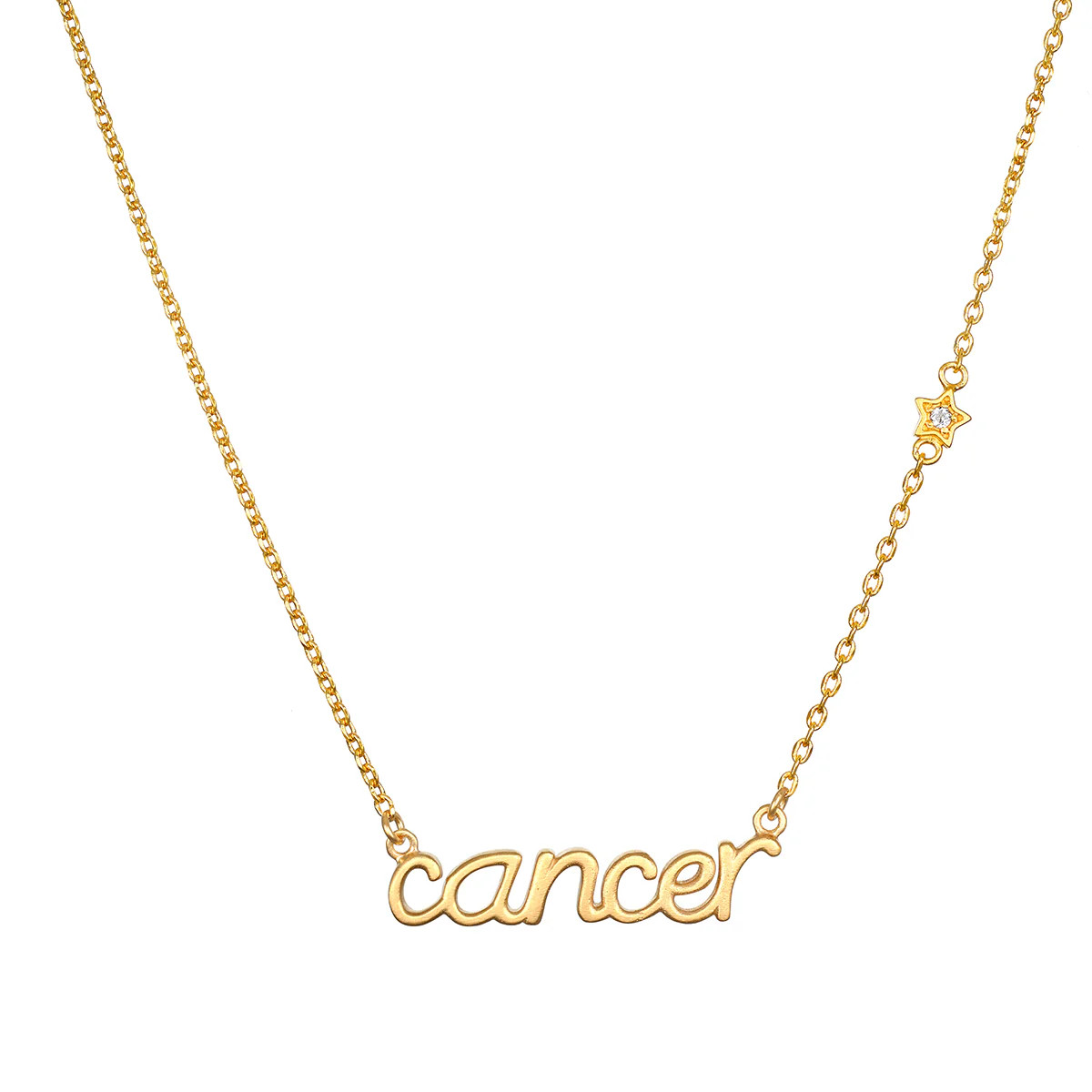 Cancer Nurture Zodiac Script Necklace | Satya Jewelry