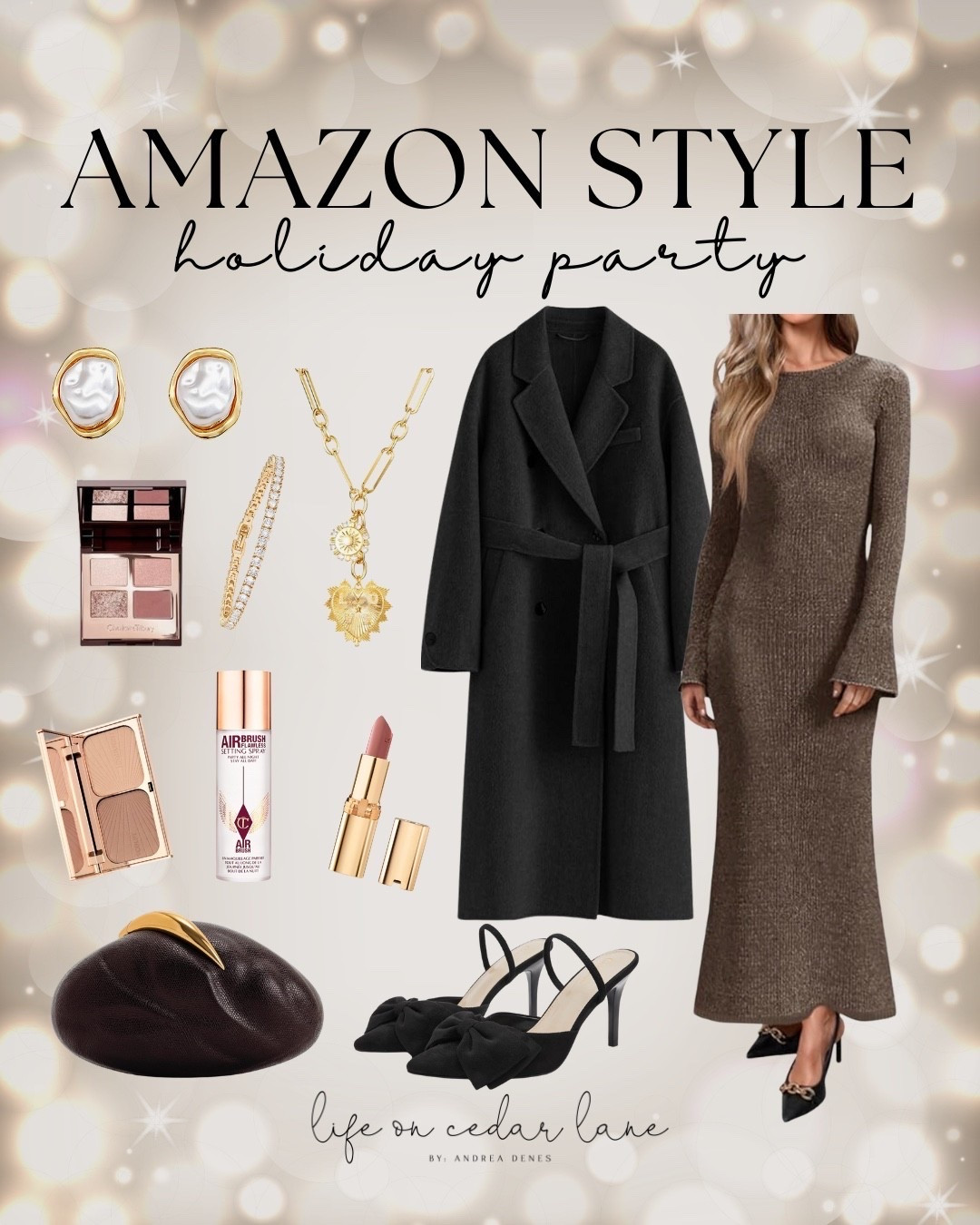Amazon Style - Holiday Party. Snag this gorgeous dress and pretty accessories for your holiday parties!!

#holidayparty #outfitinspo #amazonstyle 

#LTKHoliday #LTKParties #LTKStyleTip