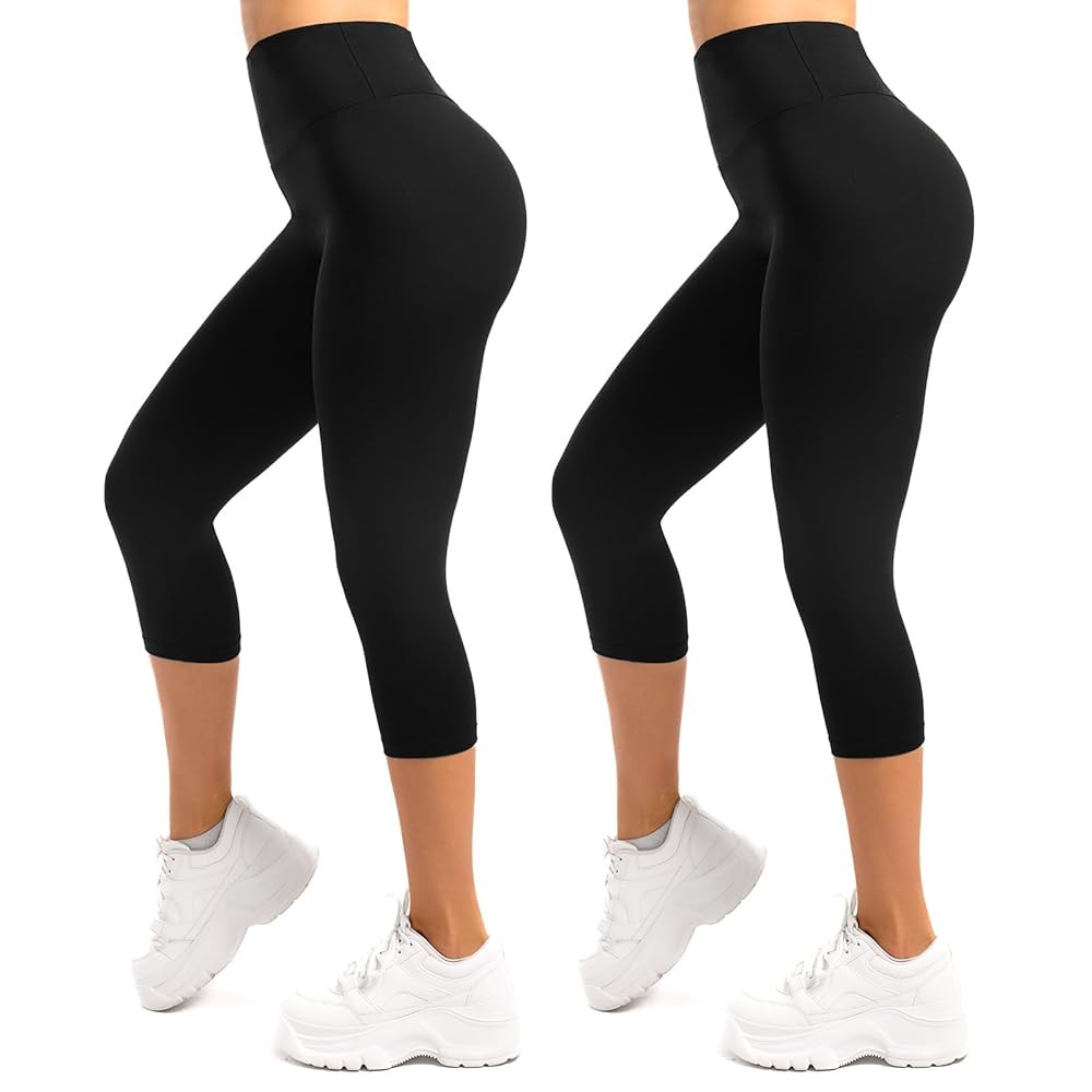 SINOPHANT 2 Pack Capri Leggings for Women-Buttery Soft High Waisted Yoga Pants for Workout Athlet... | Amazon (UK)