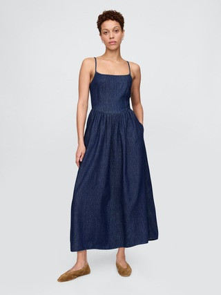Denim Drop-Waist Maxi Dress | Gap (CA)