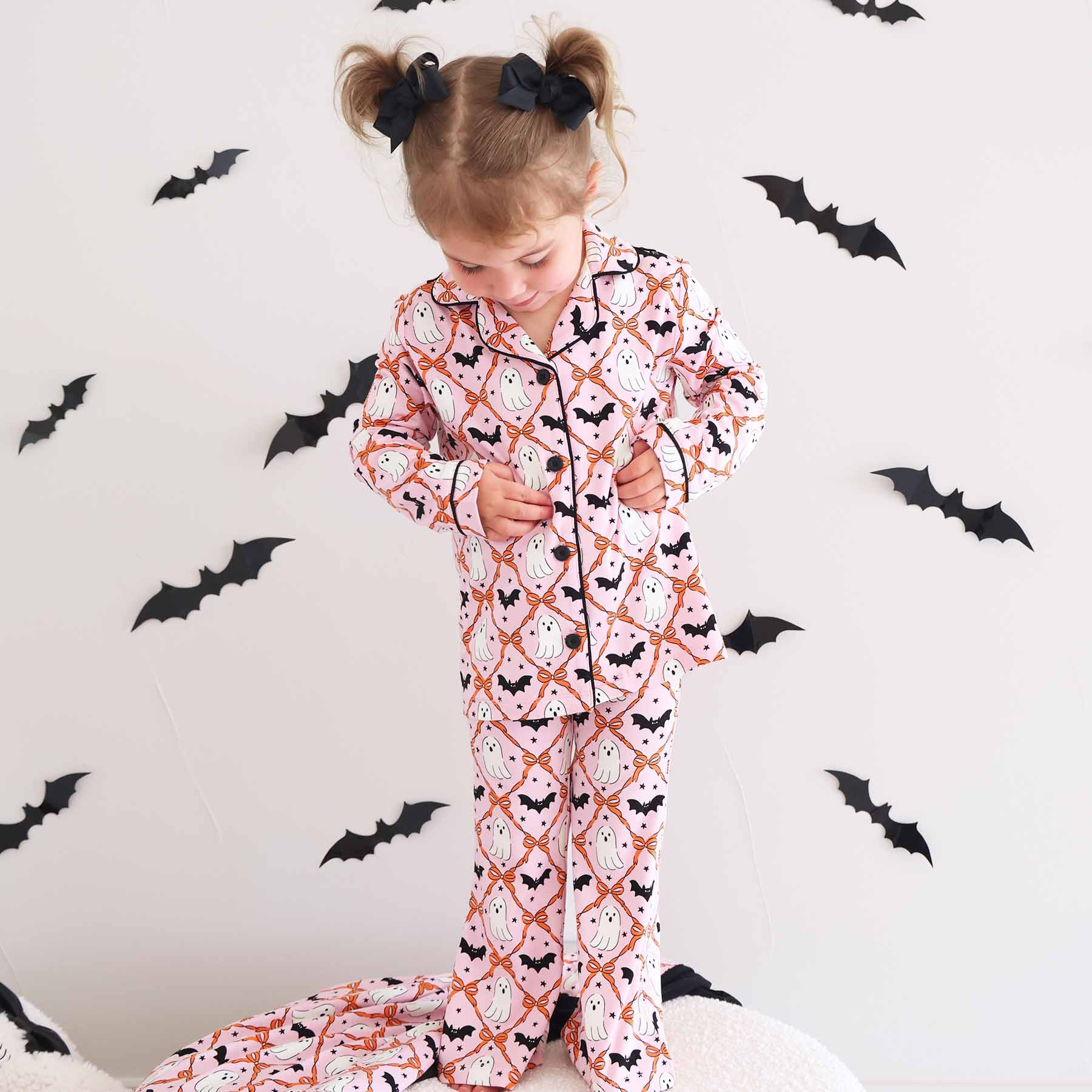 Girl's Two Piece Flare Lounge Set | Boo Babes | Caden Lane