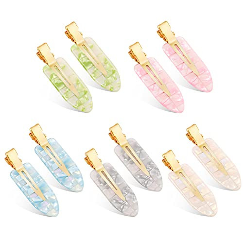 KesaPlan 10PCS No Bend Hair Clips, No Crease Hair Clips for Styling, Acrylic Resin Flat Duckbill Clips, Colorful Bang Seamless Hair Barrette for Women Girls makeup hairstyle Accessories | Amazon (US)