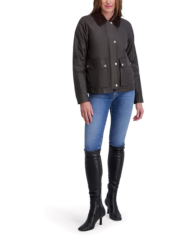 kensie womens Outerwear Waxed Cotton Barn Jacket | Amazon (US)