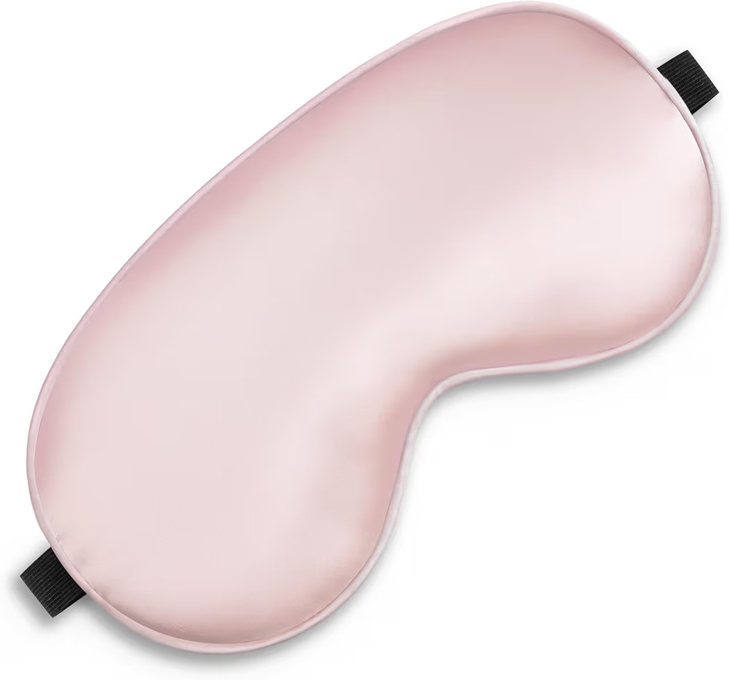 Sleep Mask, Silk Eye Mask for Sleeping with Adjustable Strap, Blindfold Eyeshade for Men & Women, Comfortable & Soft Eye Cover Eyeshade for Night Sleep (Pink) | Amazon (US)