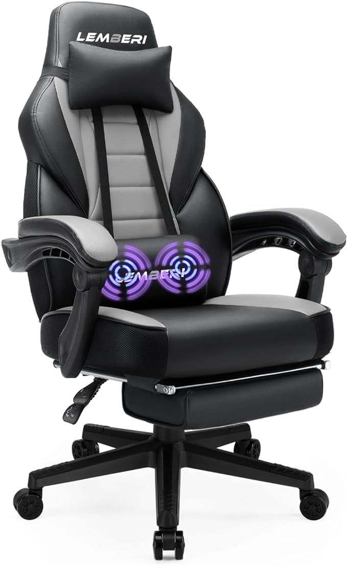 LEMBERI Gaming Chairs with Footrest,Ergonomic Video Game Chairs for Adults,Big and Tall Chair 400... | Amazon (US)