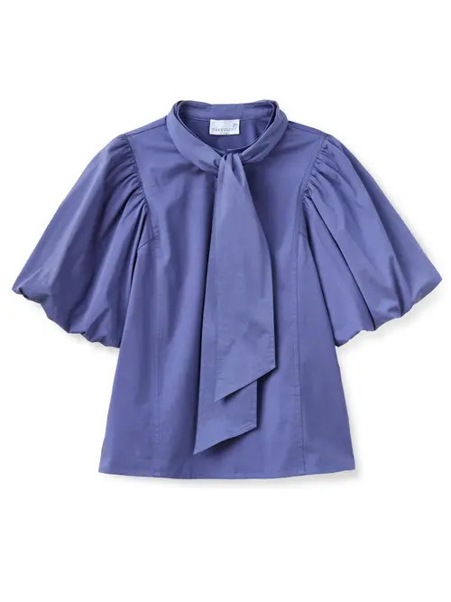Cartolina Perry Removable Tie Neck Top in Coastal Indigo at Nordstrom, Size X-Small | Nordstrom